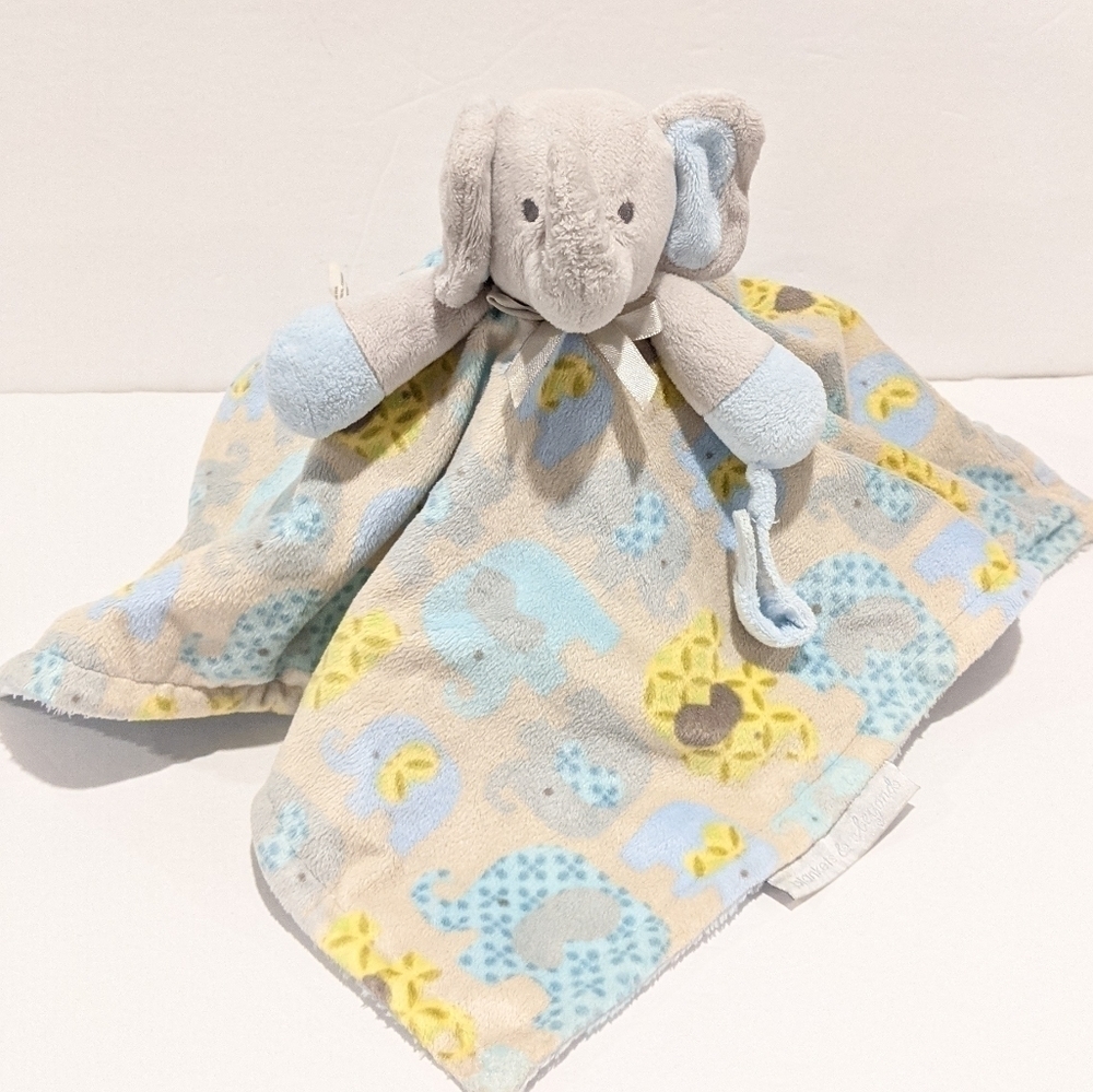Blankeyd and Beyond Grey Elephant Security Blanket Lovey Aqua